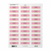Roze Eyelet Background Return Address Sticker (Full Sheet)