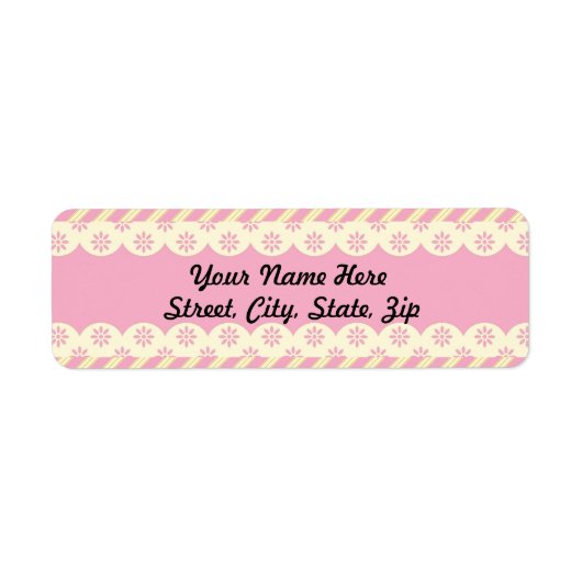 Roze Eyelet Background Return Address Sticker (Voorkant)