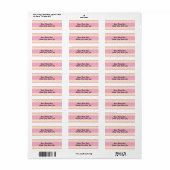 Roze Eyelet Background Return Address Sticker (Full Sheet)