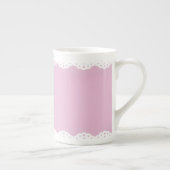 Roze Eyelet Trim Bone China Mok (Rechts)