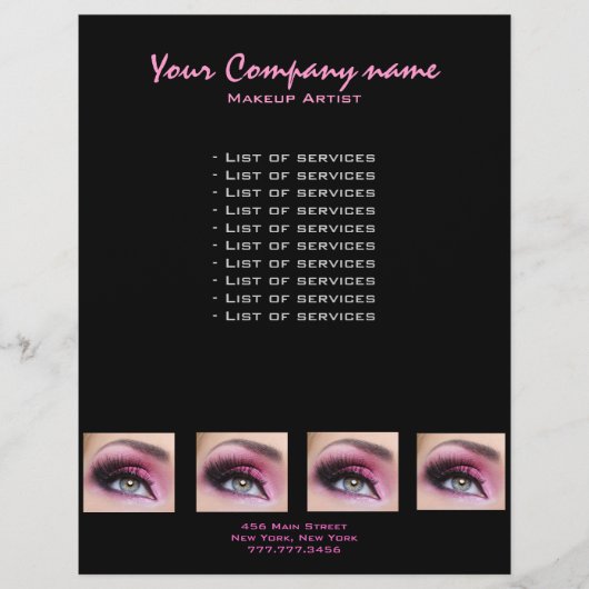 Roze Eyeshadow lange zweetriem oogstrijder Flyer (Voorkant)
