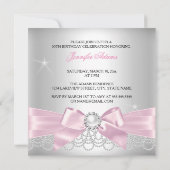 Roze Fabulous 50 Bow white Pearls Foto van zaterda Kaart (Achterkant)