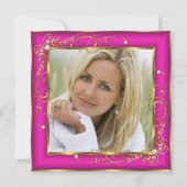 Roze Fabulous 50 Foto Gold Champagne-heels Kaart (Achterkant)