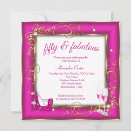 Roze Fabulous 50 Foto Gold Champagne-heels Kaart