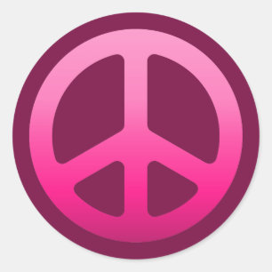 Roze Fade Peace-teken Ronde Sticker