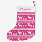 Roze Fair Isle-kerstkeukenpatroon Kleine Kerstsok (Achterkant)