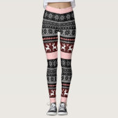 Roze Fair Isle Pattern Leggings (Voorkant)