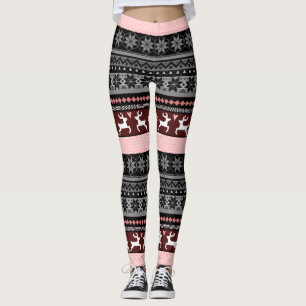Roze Fair Isle Pattern Leggings