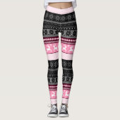 Roze Fair Isle Pattern Leggings (Voorkant)