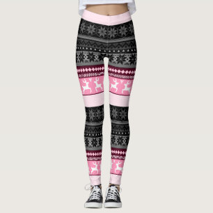 Roze Fair Isle Pattern Leggings