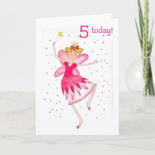 Roze Fairy 5e Verjaardag Kaart