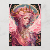 Roze Fairy Angel Fantasy Art Briefkaart (Voorkant)
