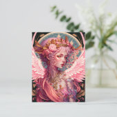 Roze Fairy Angel Fantasy Art Briefkaart (Staand voorkant)