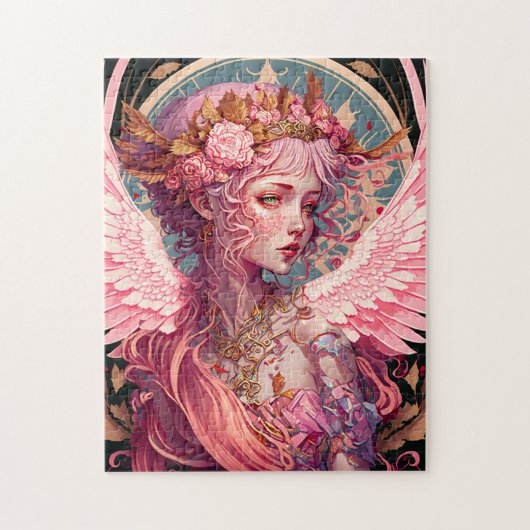 Roze Fairy Angel Fantasy Art Legpuzzel (Verticaal)