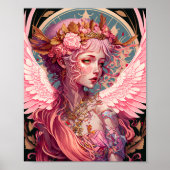 Roze Fairy Angel Fantasy Art Poster (Voorkant)