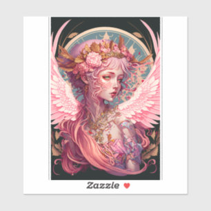 Roze Fairy Angel Fantasy Art Sticker
