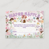 Roze Fairy Baby Meisje Douche Bloem Luier Raffle Informatiekaartje (Voorkant)