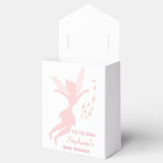 Roze Fairy Baby shower Bedankdoosjes (Geopend)