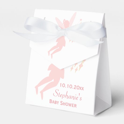 Roze Fairy Baby shower Bedankdoosjes (Voorkant Zijde)