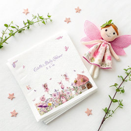 Roze Fairy Baby shower Papieren servetten