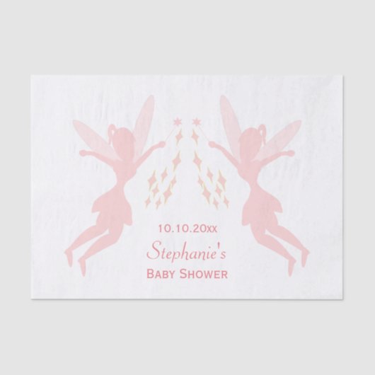 Roze Fairy Baby shower Tissuepapier (Voorkant)