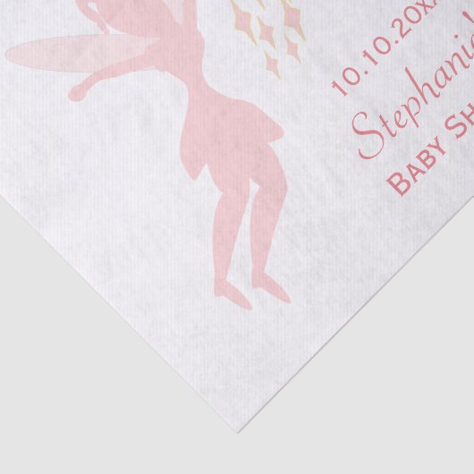 Roze Fairy Baby shower Tissuepapier (Detail)