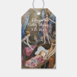 Roze Fairy Baby Zegeningen Baby shower Cadeaulabel