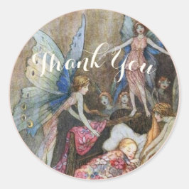 Roze Fairy Baby Zegeningen Baby shower Ronde Sticker