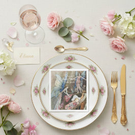 Roze Fairy Baby Zegeningen Baby shower Servet