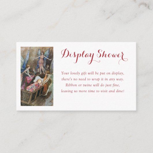 Roze Fairy Baby Zegeningen Display Douche Informatiekaartje (Voorkant)