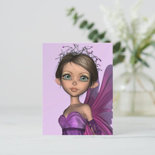 Roze fairy briefkaart (Staand voorkant)