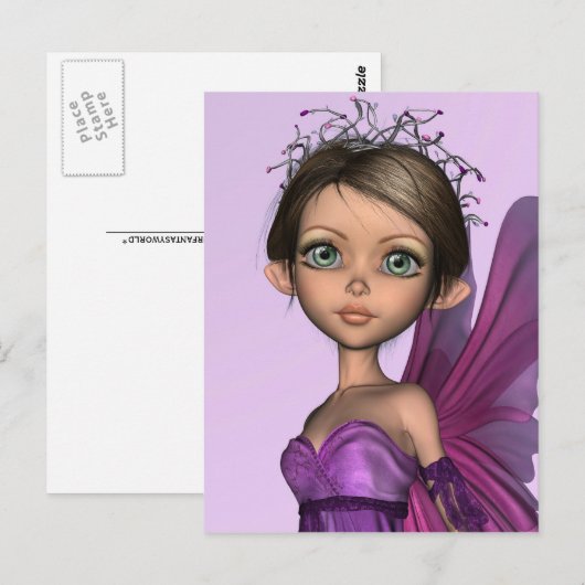 Roze fairy briefkaart (Voorkant / Achterkant)