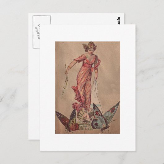 Roze fairy briefkaart (Voorkant / Achterkant)