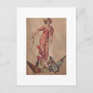 Roze fairy briefkaart