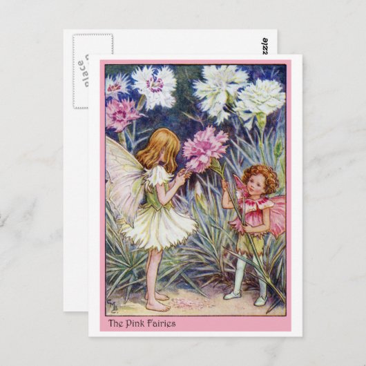 Roze fairy briefkaart (Voorkant / Achterkant)