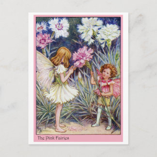 Roze fairy briefkaart