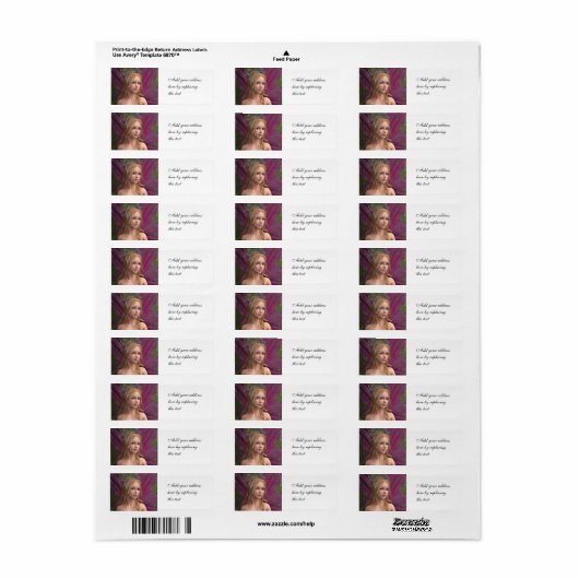 Roze fairy etiket (Full Sheet)