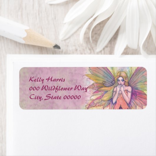 Roze Fairy Fantasy Art retour adres labels (Insitu)