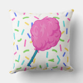 Roze Fairy Floss Cotton Snoep Vierkant Kussen (Achterkant)