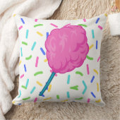 Roze Fairy Floss Cotton Snoep Vierkant Kussen (Deken)