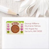 Roze Fairy House adreslabel Etiket (Insitu)