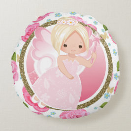 Roze Fairy met Rozen Girly Sierkussen Rond Kussen