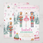 Roze Fairy Notenkraker Verjaardag Winter Kaart (Voorkant / Achterkant)