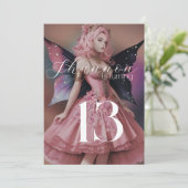 Roze Fairy Party Kaart (Staand voorkant)