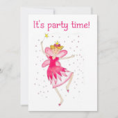 Roze Fairy Party uitnodiging (Voorkant)