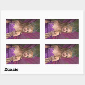 Roze fairy rechthoekige sticker (Vel)