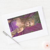 Roze fairy rechthoekige sticker (Envelop)