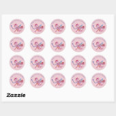 Roze Fairy Waterverf DrawinClassic Ronde Sticker (Vel)