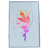 Roze Fairy waterverf kunst op maat geschenk tas Medium Cadeauzakje (Voorkant)