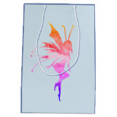 Roze Fairy waterverf kunst op maat geschenk tas Medium Cadeauzakje (Achterkant)